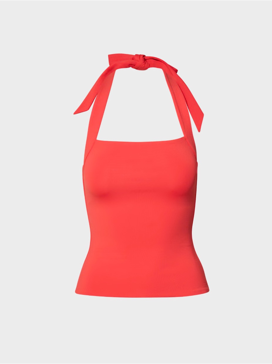Aritzia Contour Optimum Halter Top Cherrybomb Red Second Skin Size Small